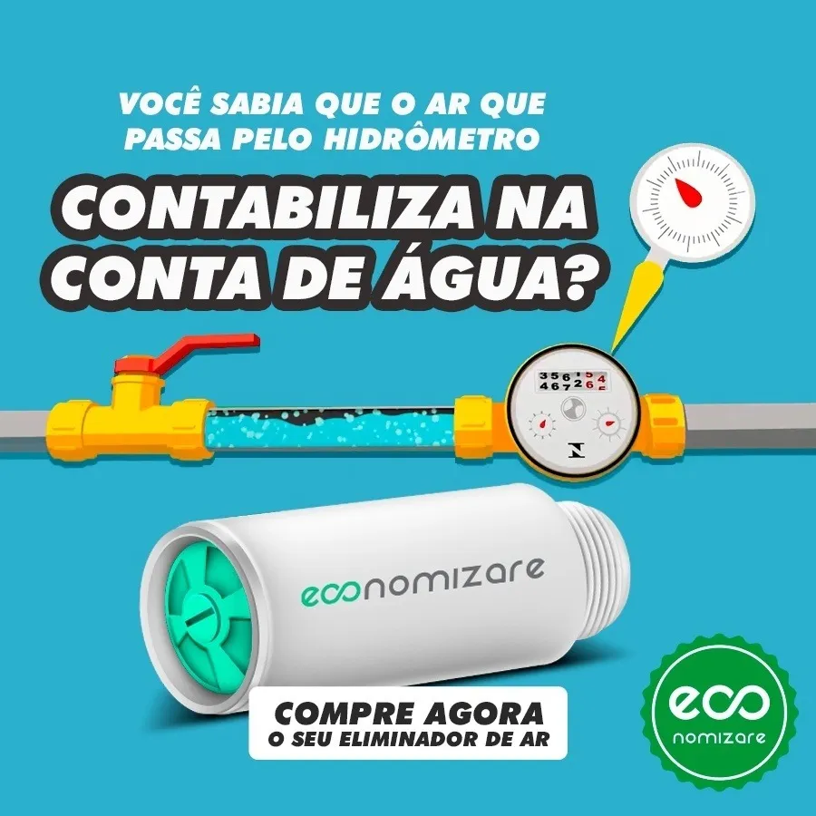 Ar passando pelo hidrômetro e sendo contabilizado